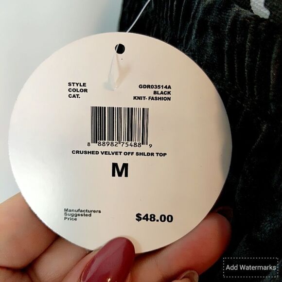 Love by Design crushed velvet off the shoulder to - Picture 3 of 5